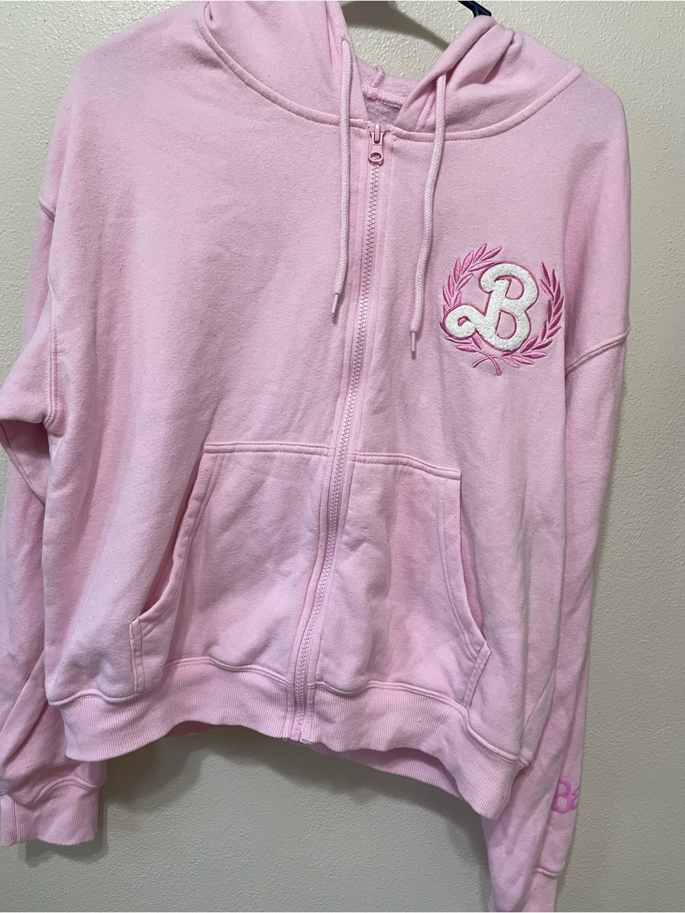 Hybrid Apparel Barbie Light Pink Zip Hoodie